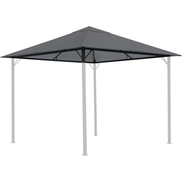Quick Star Pavillon-Ersatzdach Nizza, 250 g/m², 297 x 297 cm (Grau, 3 x 3 m), Mit Lüftungsschlitzen