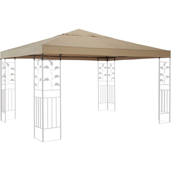 Quick Star Pavillon-Ersatzdach Rank, 260 g/m², 300 x 300 cm (Beige, 3 x 3 m), Mit Dachentlüftung