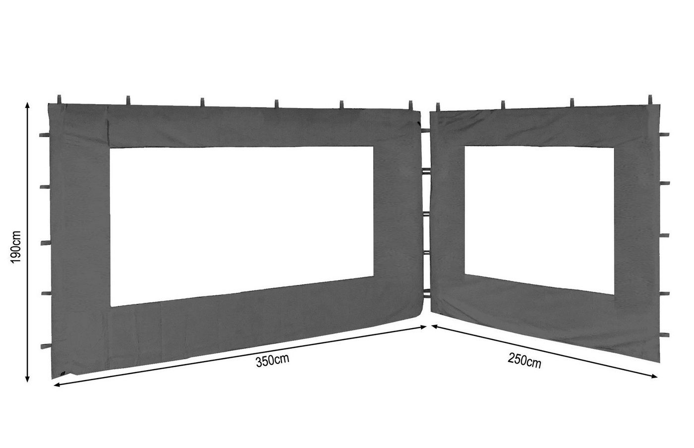 Quick Star Pavillonseitenteil Nizza, 250x190 cm, Fenstergröße ca. 158x110 cm – Bild 2 von 5