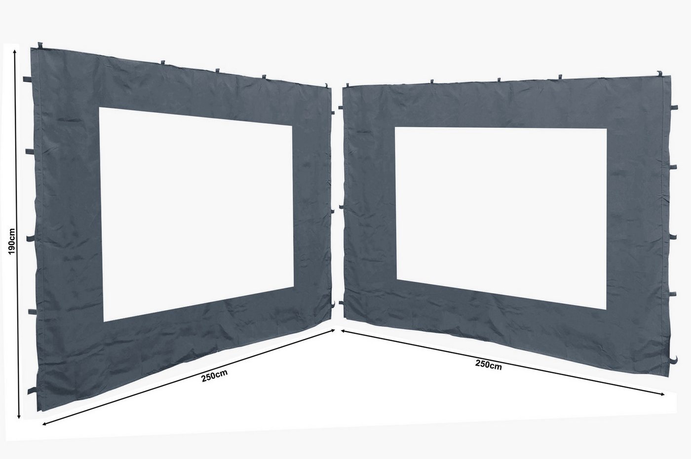 Quick Star Pavillonseitenteil Nizza, 250x190 cm, Fenstergröße ca. 158x110 cm – Bild 2 von 5