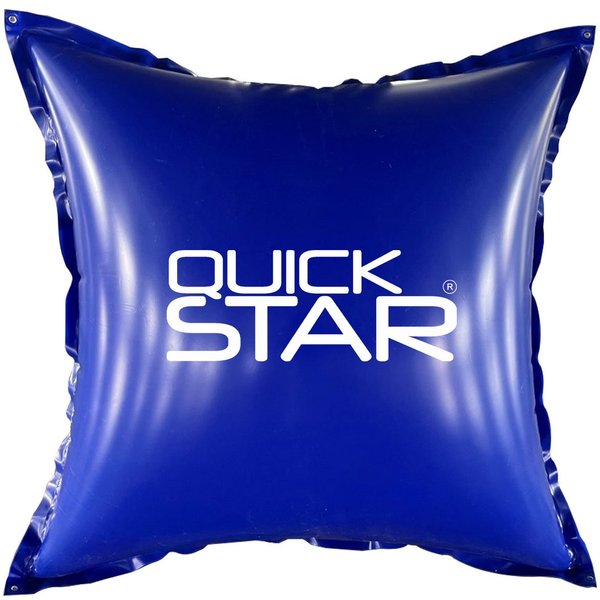 Quick Star Pool-Abdeckplane Poolkissen, PVC Winter Pool Luftkissen, 4 Seile & Reparaturset (Eckig, Blau, 120 x 120 cm), 0,44 mm PVC, doppelt vernäht – widerstan
