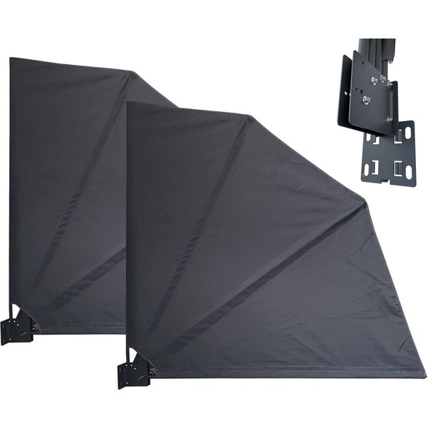 Quick Star Sichtschutzfächer mit Easy Mount Wandplatte, Blickdicht und Wetterfest (2-St., 2 Stück) Separate Wandplatte