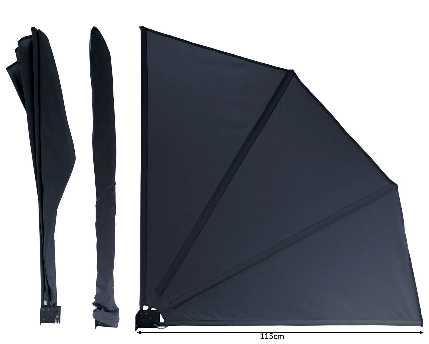 Quick Star Sichtschutzfächer mit Easy Mount Wandplatte, Blickdicht und Wetterfest (1-St) Separate Wandplatte – Bild 3 von 5