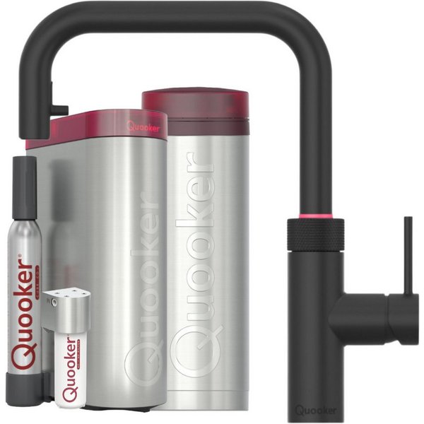 QUOOKER Küchenarmatur Flex Square, PRO3 & CUBE, schwarz, FXSBLK PRO3 CUBE2, **inkl. CUBE Filter Starter Set** inkl. 7 JAHRE GARANTIE