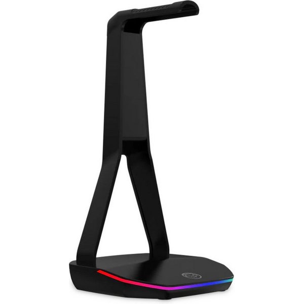 Qware Gaming Headset-Halterung Mesa Headset Halter mit RGB Beleuchtung und Handy Ladefunktion, (Mit 2 USB-A Ladeanschlüssen)