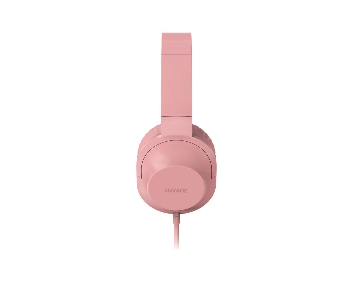 Qware Gaming Kabelgebundene faltbare Kopfhörer mit 3,5 mm Klinke Rosa Kopfhörer (Faltbares Design mit Kabelbedienung und 3,5 mm Klinkenanschluss) – Bild 3 von 3