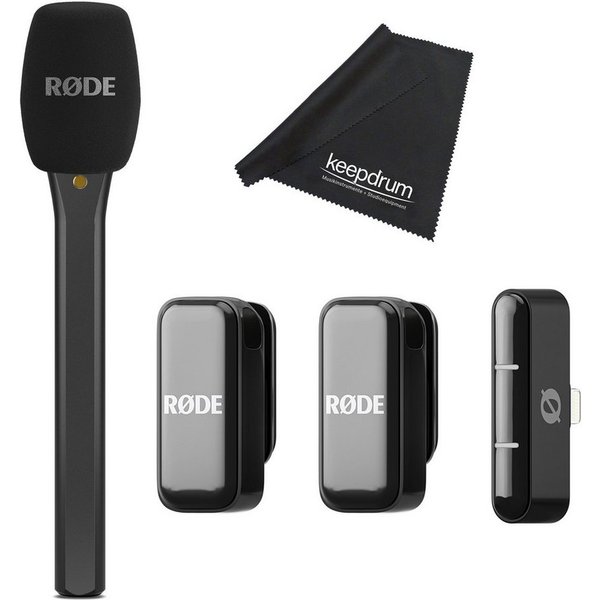 RØDE Rode Mikrofon-Funksystem Wireless Micro Lightning Interview Set. Digitales Aufnahmegerät (Vorteils-Set mit Handadapter)