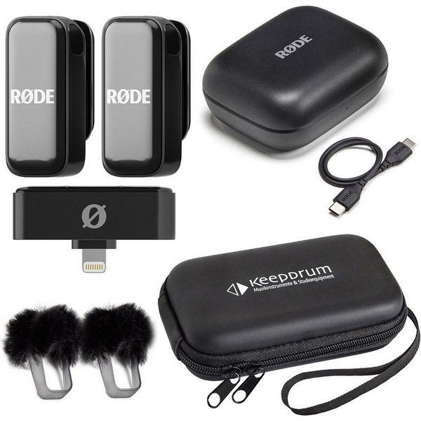 RØDE Rode Wireless Micro Drahtloses Mikrofon Lightning mit Soft-Case Digitales Aufnahmegerät (Drahtlos-Mikrofonsystem)