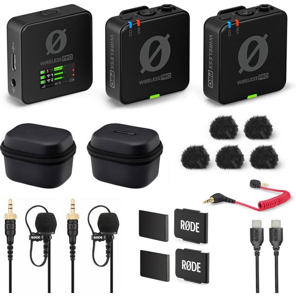 RØDE Rode Wireless Pro 2-Kanal Drahtlos-Mikrofonset Digitales Aufnahmegerät (Inklusive Zubehör)