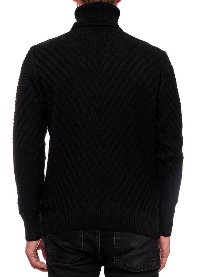 R-NEAL Rollkragenpullover Rollkragenpullover Herren Feinstrickpullover mit Stehkragen Feinstrick – Bild 2 von 3