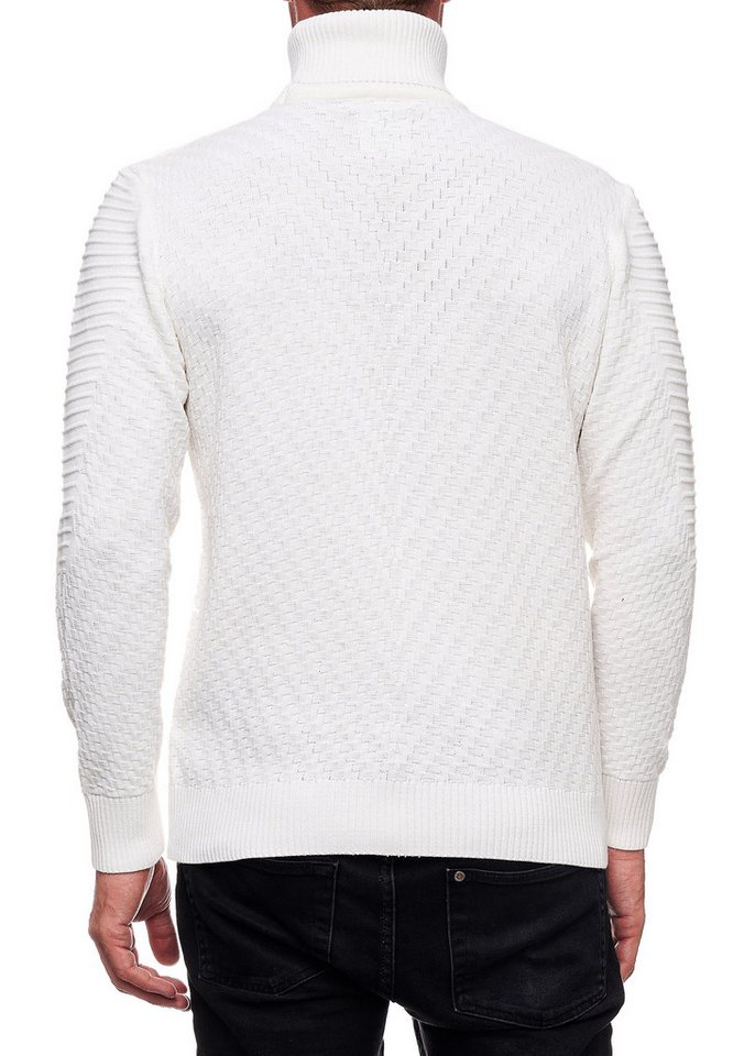 R-NEAL Rollkragenpullover Rollkragenpullover Herren Feinstrickpullover mit Stehkragen Feinstrick – Bild 2 von 3