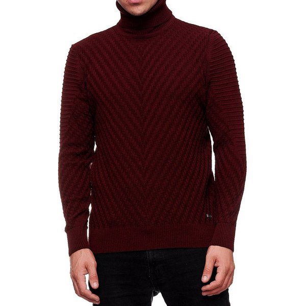 R-NEAL Rollkragenpullover Rollkragenpullover Herren Feinstrickpullover mit Stehkragen Feinstrick