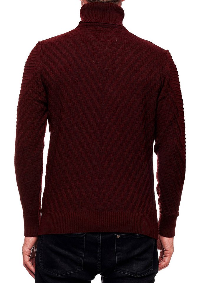 R-NEAL Rollkragenpullover Rollkragenpullover Herren Feinstrickpullover mit Stehkragen Feinstrick – Bild 2 von 3
