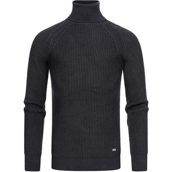 R-NEAL Rollkragenpullover Rollkragen Business Pullover Freizeit Grob-Strick Pulli Einfarbig