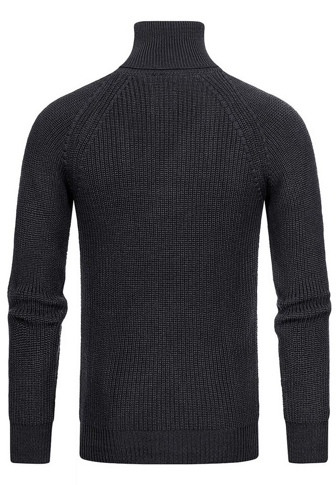 R-NEAL Rollkragenpullover Rollkragen Business Pullover Freizeit Grob-Strick Pulli Einfarbig – Bild 2 von 3