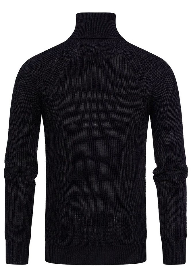 R-NEAL Rollkragenpullover Rollkragen Business Pullover Freizeit Grob-Strick Pulli Einfarbig – Bild 2 von 3