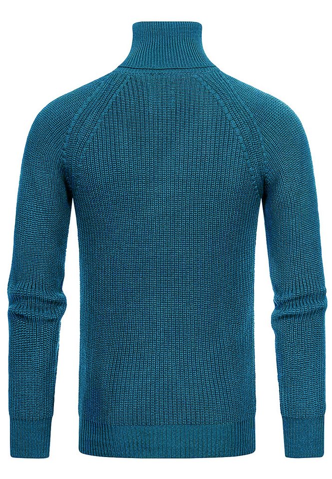 R-NEAL Rollkragenpullover Rollkragen Business Pullover Freizeit Grob-Strick Pulli Einfarbig – Bild 2 von 3