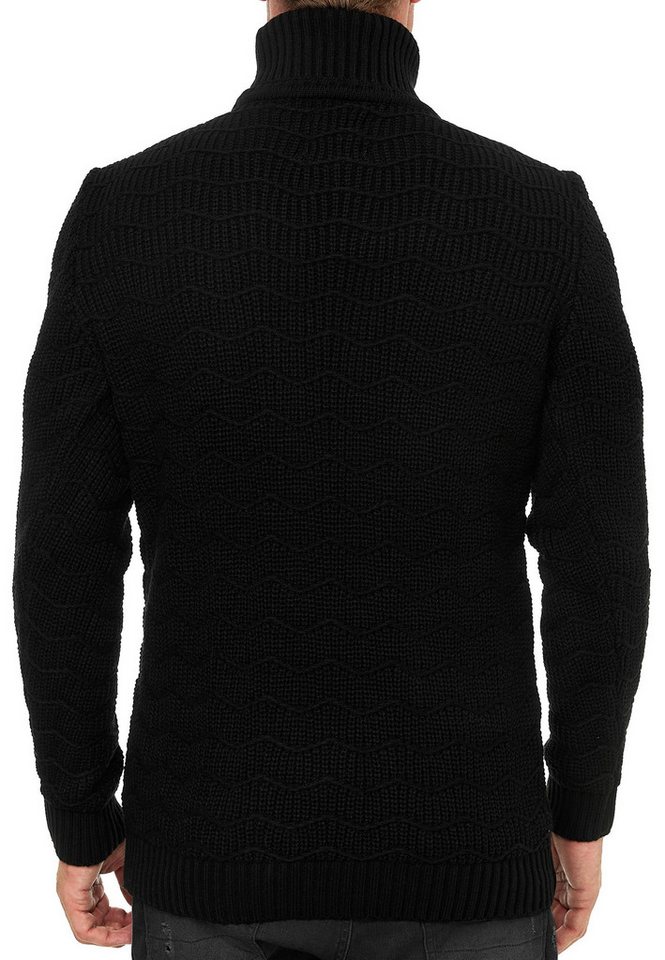 R-NEAL Rollkragenpullover Schwerer Grobstrick Rollkragen-Pullover Freizeit Pullover – Bild 2 von 3
