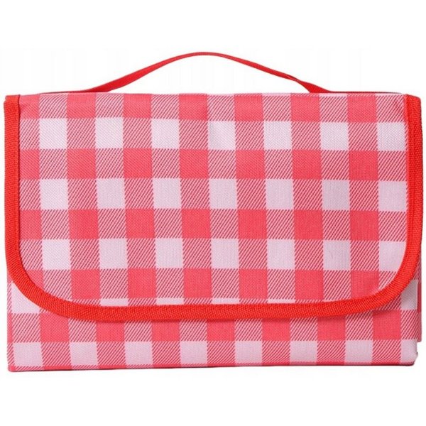 Picknickdecke 200 x 200 cm kariert rot weiß Outdoor Decke für Strand Park Camping, R2 Invest