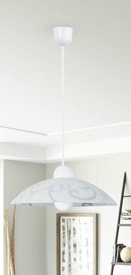 Rabalux Pendelleuchte "Scroll" Kunststoff, weiß, rund, E27, ø300mm – Bild 3 von 3