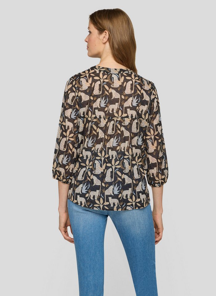 Rabe Druckbluse mit floralem Muster und Splitneck – Bild 2 von 5