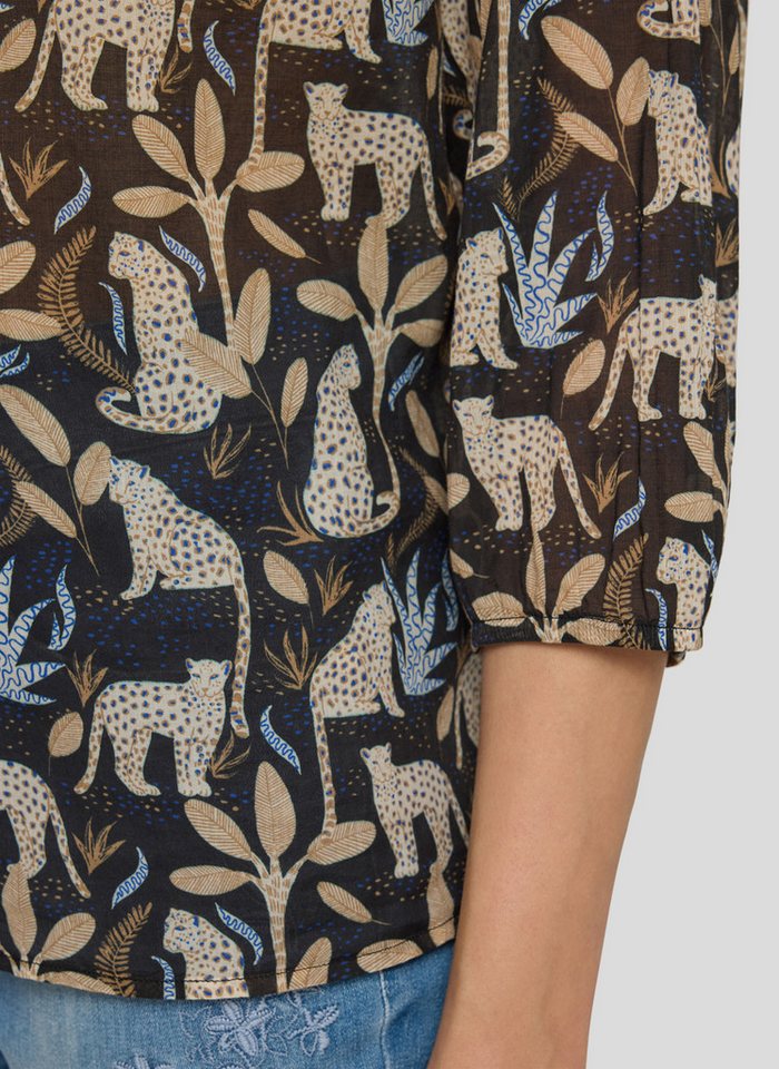 Rabe Druckbluse mit floralem Muster und Splitneck – Bild 3 von 5