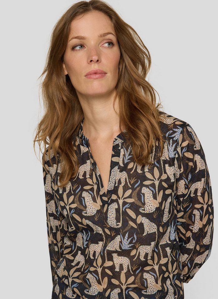 Rabe Druckbluse mit floralem Muster und Splitneck – Bild 4 von 5