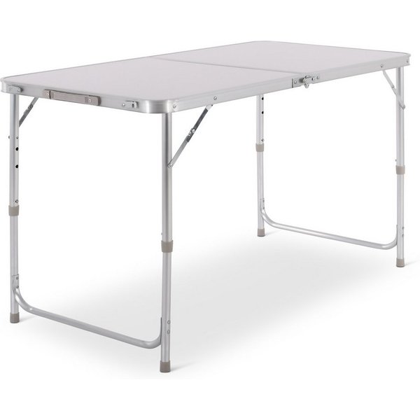 Raburg Campingtisch klappbar, Klapptisch 3-fach höhenverstellbar, Weiß, Lukas, Falttisch 120 x 60 cm, Koffertisch, Partytisch aus Alu