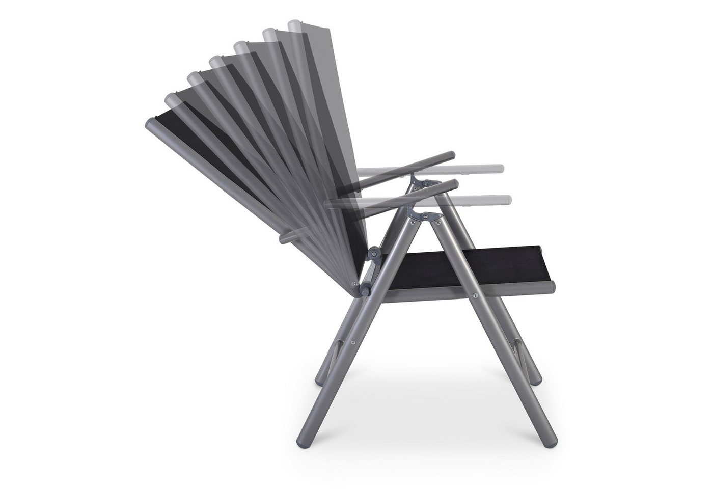 Raburg Gartenstuhl Hochlehner, 7-fach verstellbar, Alu-Klappstuhl, Noah (2er-Set), zusammenklappbar, bis 110 kg – Bild 2 von 5