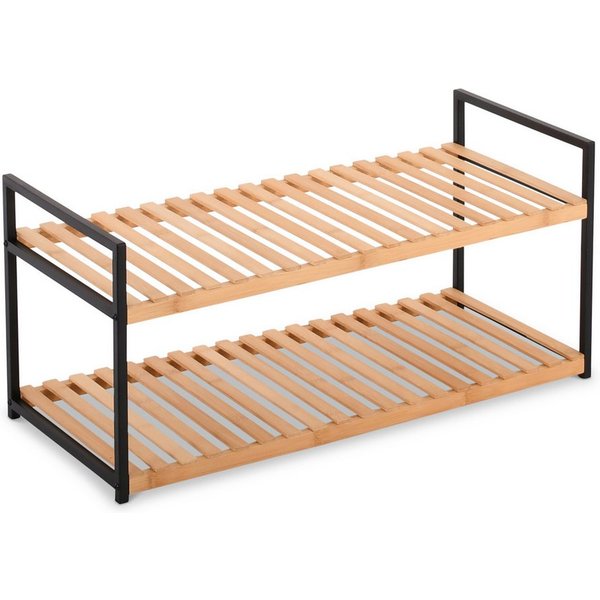 Raburg Schuhregal Schuhablage, Bambus, Kava, 2 Böden, für Flur, Schlafzimmer oder Bad, modernes Design