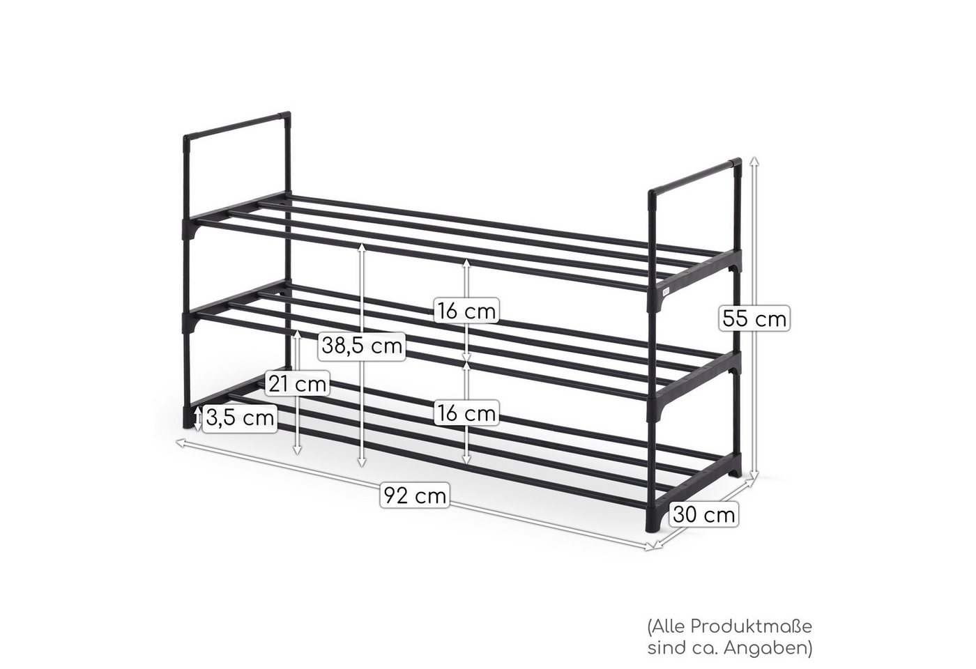 Raburg Schuhregal Schuhständer, Metall, praktischer Schuh-Organizer, Schwarz, Easy-Shoe, platzsparende Schuhaufbewahrung, für Flur, Wohnzimmer, Schlafzimmer – Bild 5 von 5