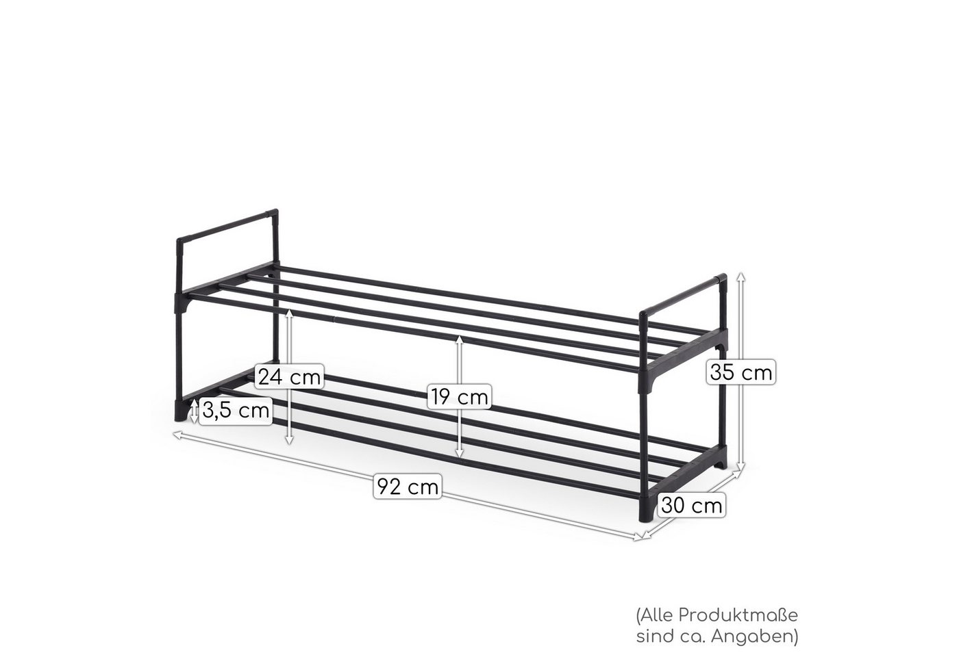 Raburg Schuhregal Schuhständer, Metall, praktischer Schuh-Organizer, Schwarz, Easy-Shoe, platzsparende Schuhaufbewahrung, für Flur, Wohnzimmer, Schlafzimmer – Bild 5 von 5