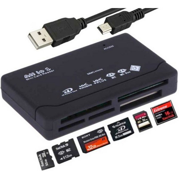 RACEL Speicherkartenleser USB Kartenleser 6 in 1 Speicherkartenleser für PC Laptop, Vielseitig, kompakt