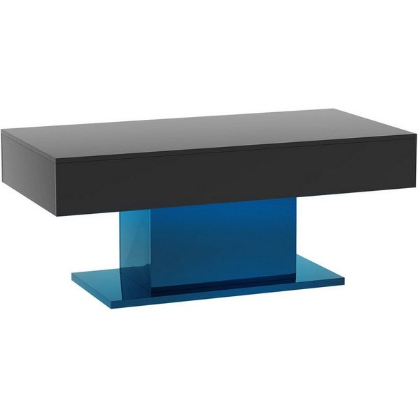 radelldar Couchtisch Wohnzimmertisch Hochglanz mit LED-Beleuchtung, Moderner Stil (1-St), Maße 110x55x50 cm, USB-Betrieb