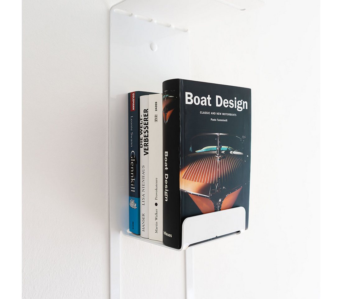 Radius Bücherregal Booksbaum Wandregal freischwebend aus pulverbeschichtetem Stahl – Bild 2 von 5