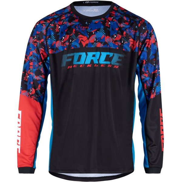 FORCE Radtrikot Force MTB Jersey Downhill Trikot Reckless Rot