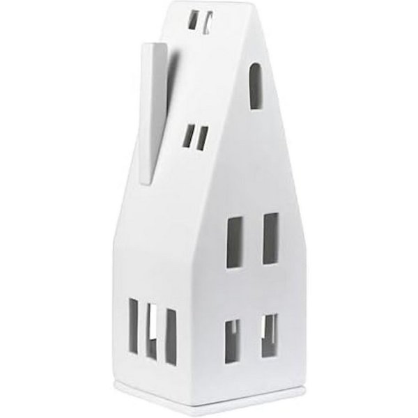 Räder Design Teelichthalter Räder Lichthaus Spitzdach aus Porzellan 20 cm Weiß