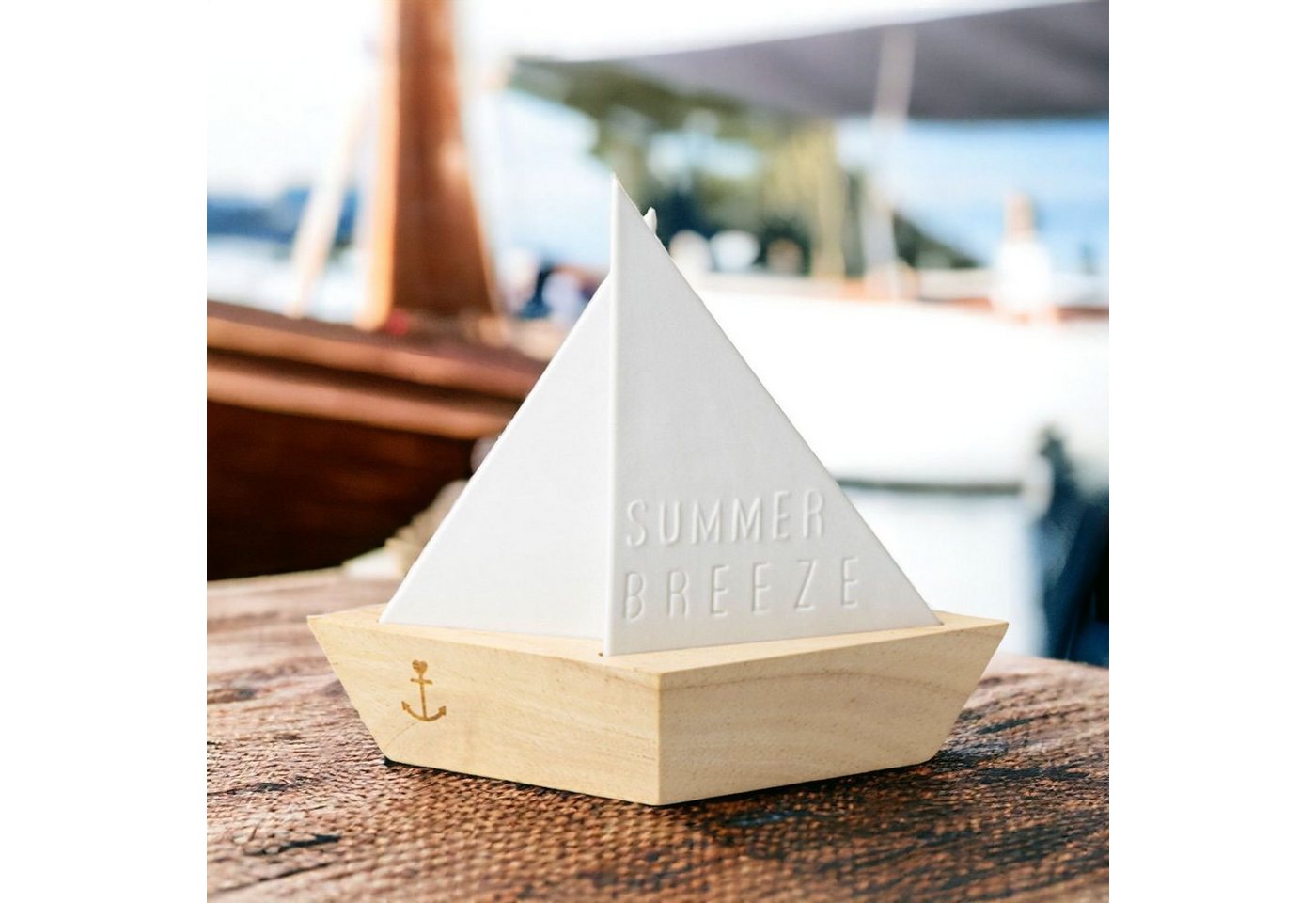 Räder Design Windlicht Räder Meeresrauschen Lichtschiff Summer Teelichthalter Breeze – Bild 3 von 5