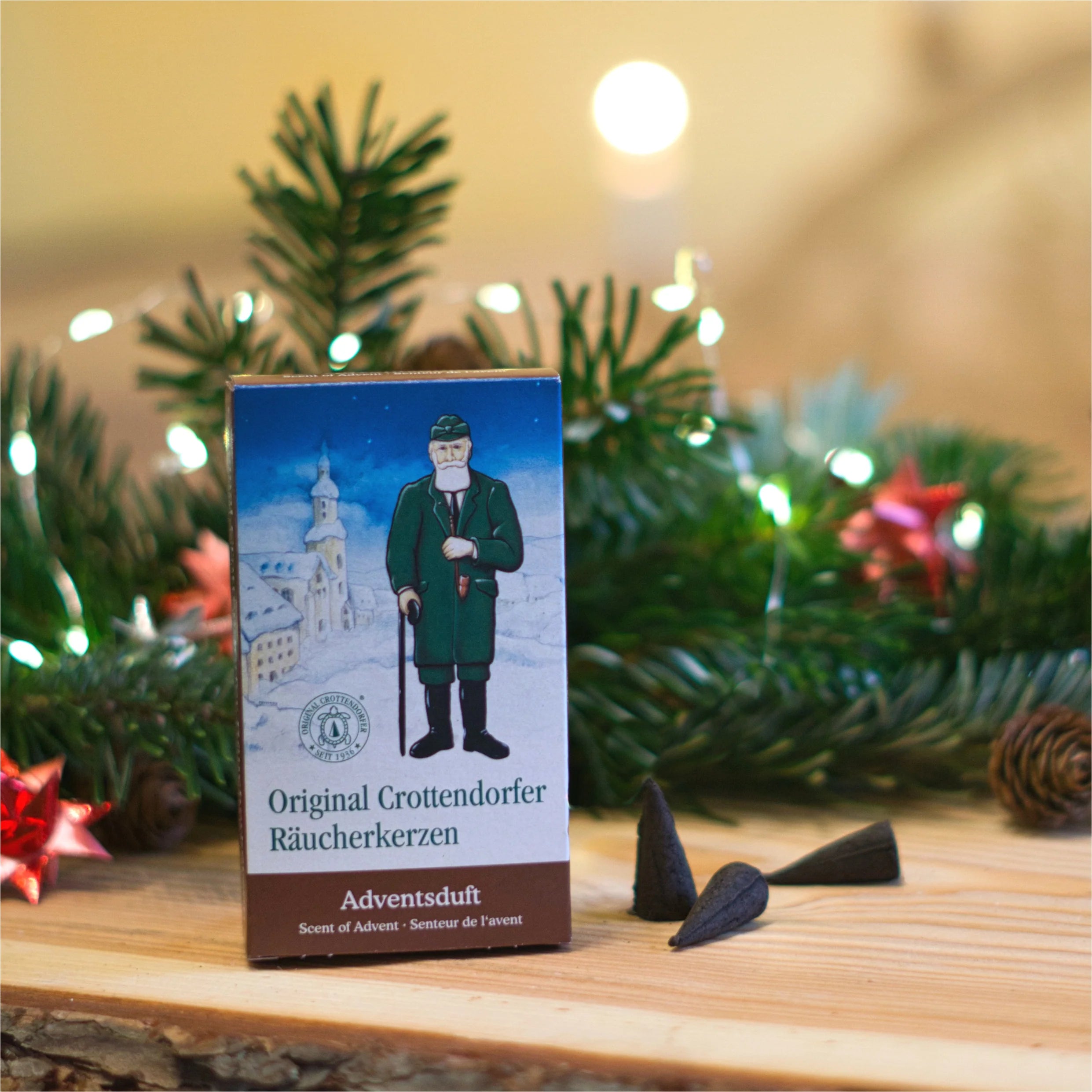Crottendorfer Räucherkegel Original Crottendorfer Räucherkerzen Duft-Auswahl Weihnachtsdüfte (24 Stück pro Packung), Original Erzgebirge
