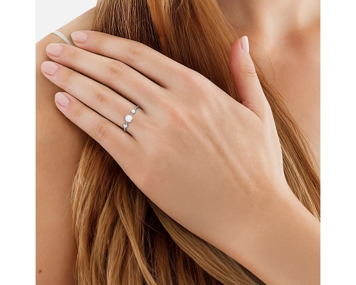 Rafaela Donata Silberring silber, mit Opal (synth) – Bild 2 von 4