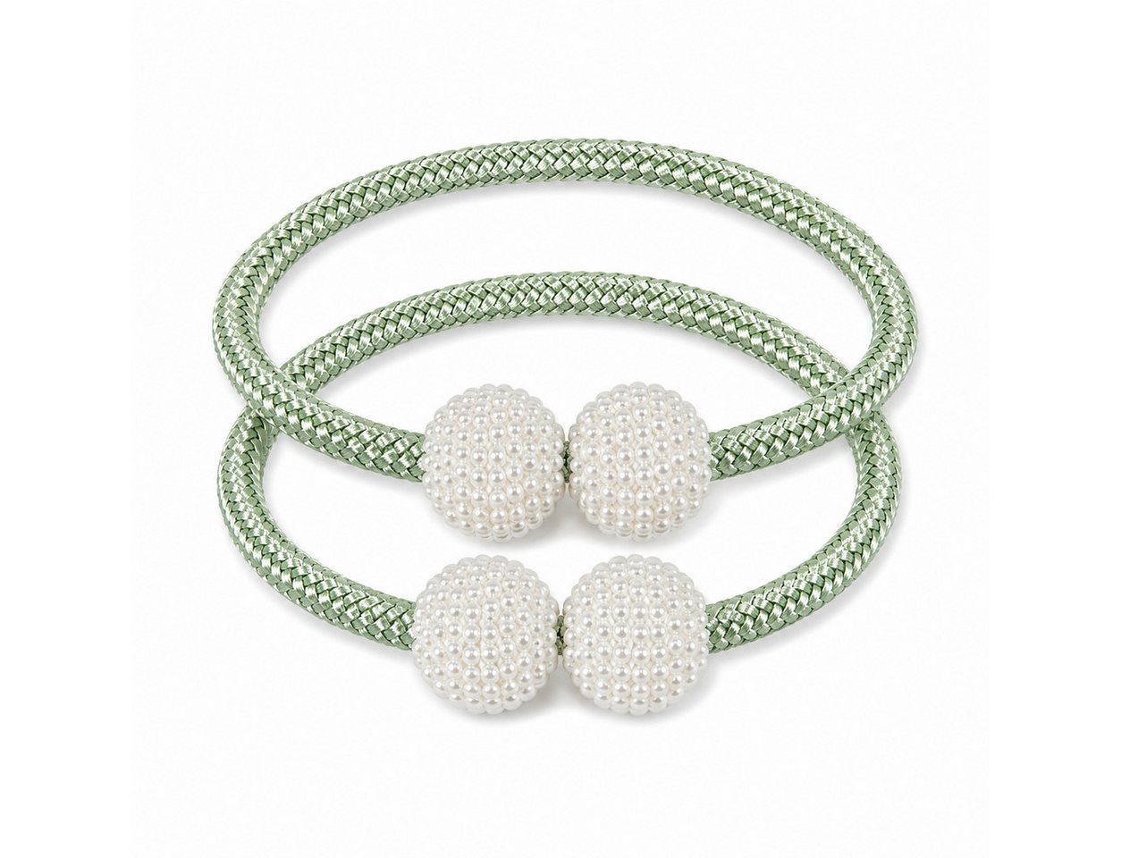 ELANOX Raffhalter ELANOX Magnetische Raffhalter 2er Set mit Perlen für Vorhänge, alle Gardinen, (2 Stück) – Bild 2 von 5