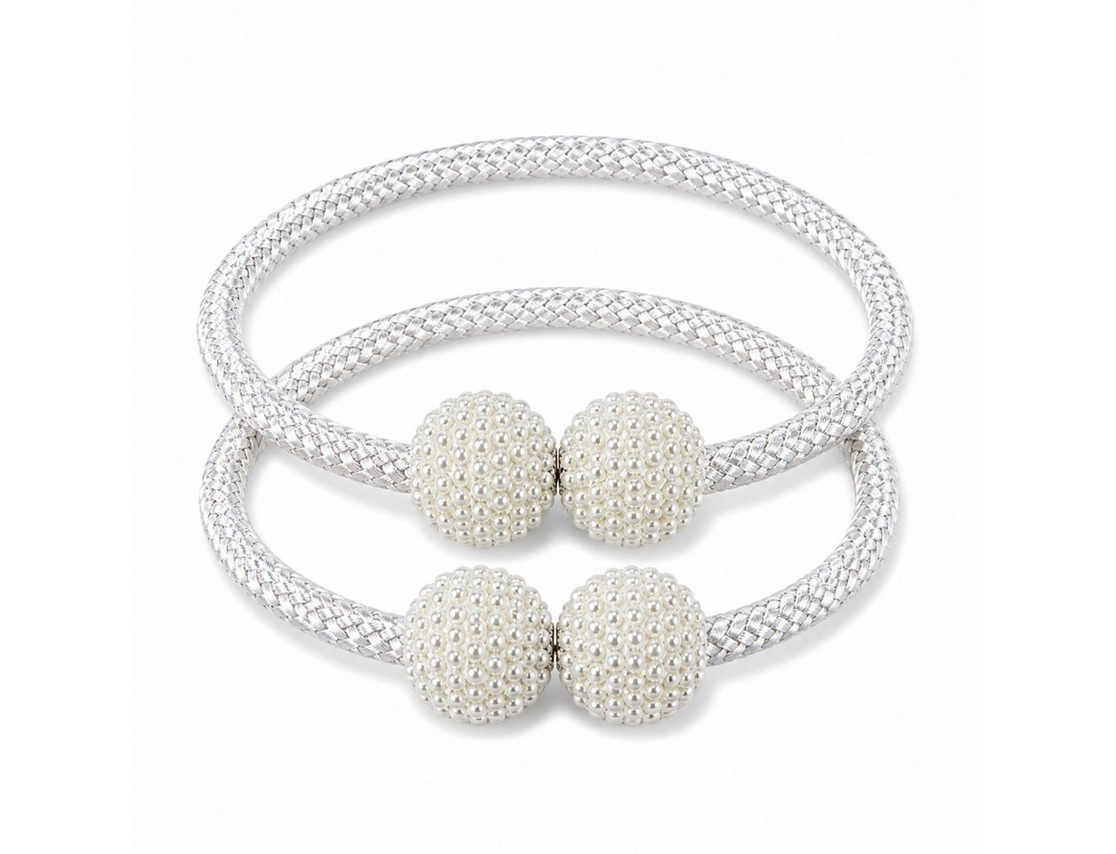 ELANOX Raffhalter ELANOX Magnetische Raffhalter 2er Set mit Perlen für Vorhänge, alle Gardinen, (2 Stück) – Bild 2 von 5