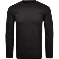 RAGMAN Herren Langarmshirt - Basic Shirt Regular Fit, Rundhals. Baumwolle, Größe 3XL in Schwarz