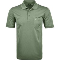 RAGMAN Herren Poloshirt - Oberteil, Softknit-Polo, Baumwollmischung, Brusttasche, Knopfleiste, kurz, einfarbig, Größe 3XL in Grün