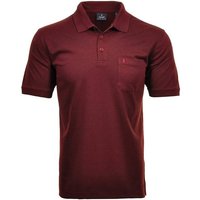 RAGMAN Herren Poloshirt - Oberteil, Softknit-Polo, Baumwollmischung, Brusttasche, Knopfleiste, kurz, einfarbig, Größe 8XL in Rot