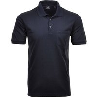 RAGMAN Herren Poloshirt - Oberteil, Softknit-Polo, Baumwollmischung, Brusttasche, Knopfleiste, kurz, einfarbig, Größe 2XL in Blau