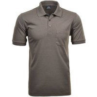RAGMAN Herren Poloshirt - Oberteil, Softknit-Polo, Baumwollmischung, Brusttasche, Knopfleiste, kurz, einfarbig, Größe 4XL in Braun