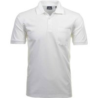 RAGMAN Herren Poloshirt - Oberteil, Softknit-Polo, Baumwollmischung, Brusttasche, Knopfleiste, kurz, einfarbig, Größe 2XL in Weiß