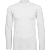 RAGMAN Herren Stehkragen-Pullover - Langarm Basic Stehkragen Regular, Single Jersey, einfarbig, Größe M in Weiß