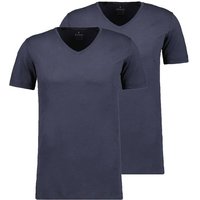 RAGMAN Herren T-Shirt, 2er Pack - Body Fit V-Neck, Flex Cotton, Baumwolle, Größe XL in Blau